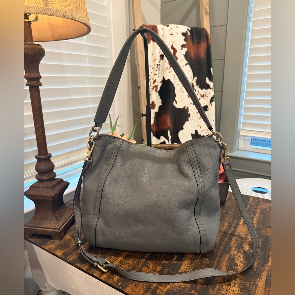 MCM Gray Leather 2-Way - Picture 4 of 14